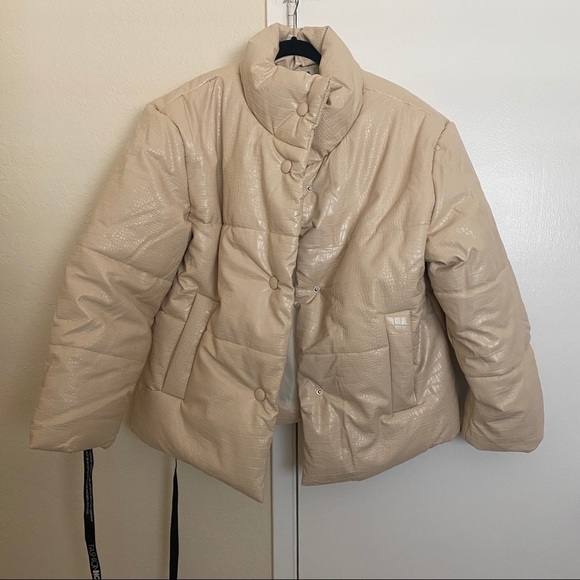 NWT Fashion Nova Leather Puffer Jacket - Picture 6 of 11